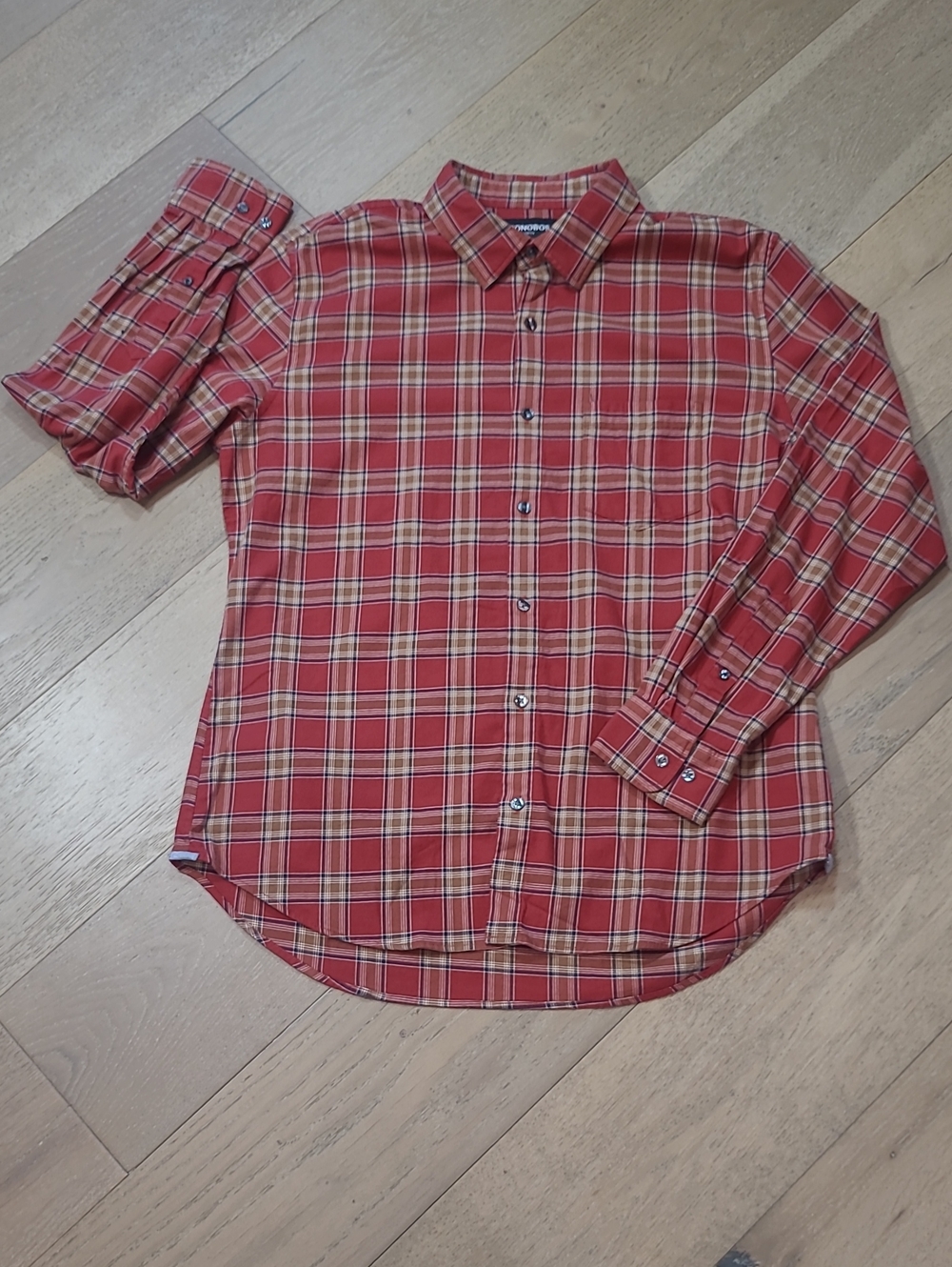 EUC Bonobos Shirt Men's sz XL Slim Fit Red Plaid Flannel Button Down Long Sleeve
